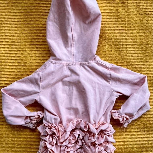 Pink Ruffled Button-Up Hoodie - Picture 2 of 2